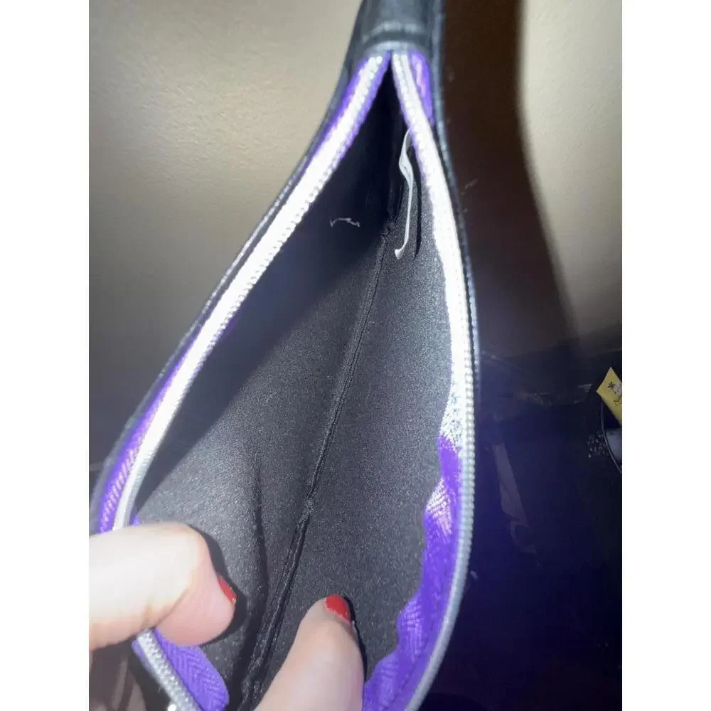IPSY Black Makeup Bag with Spider Web Design and Spider Charm Zipper